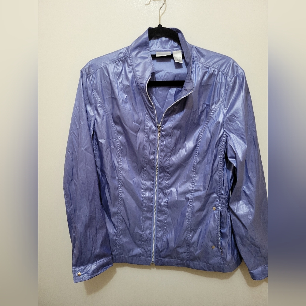 Zenergy By Chicos Women's Lavender  Utility Windbreaker Jacket - Size 2